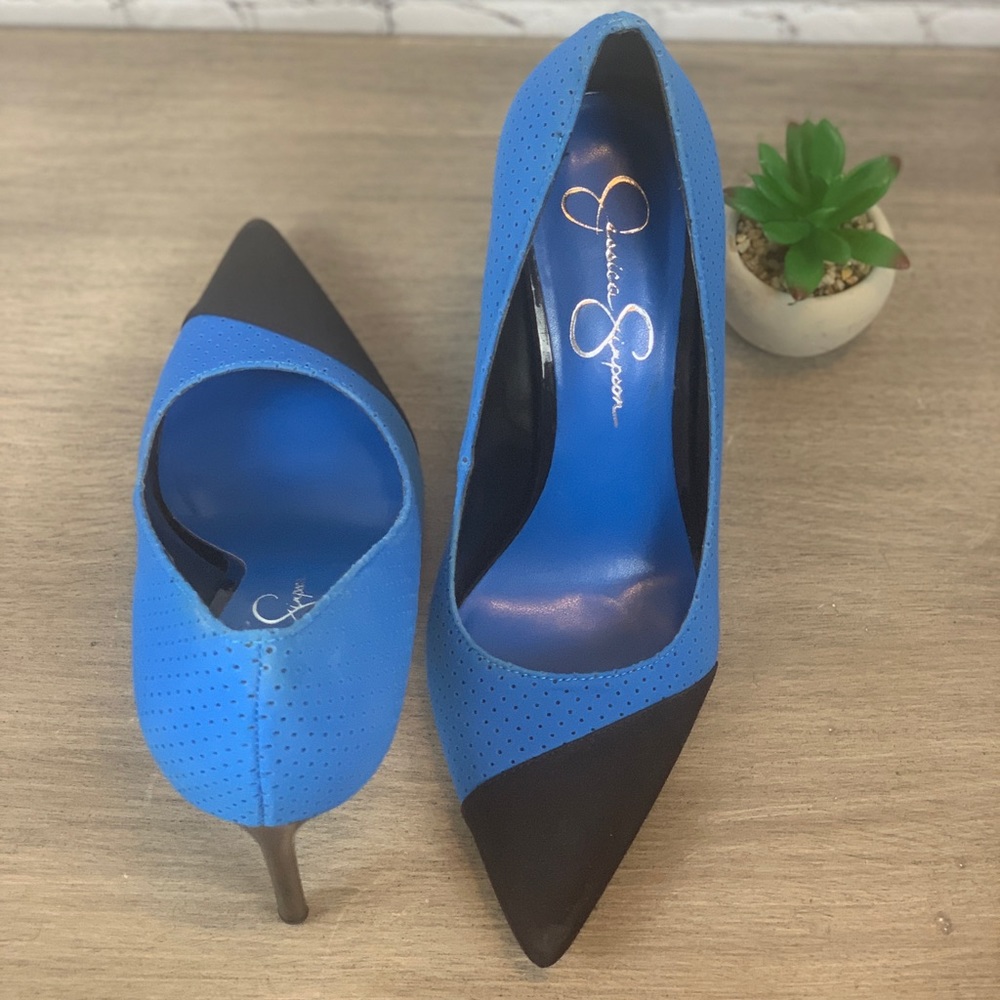 Jessica Simpson Cobalt Blue & Black Fashion Heels